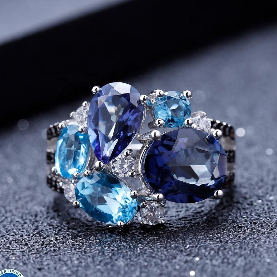 Broken Light — Mystic Quartz & Topaz Ring