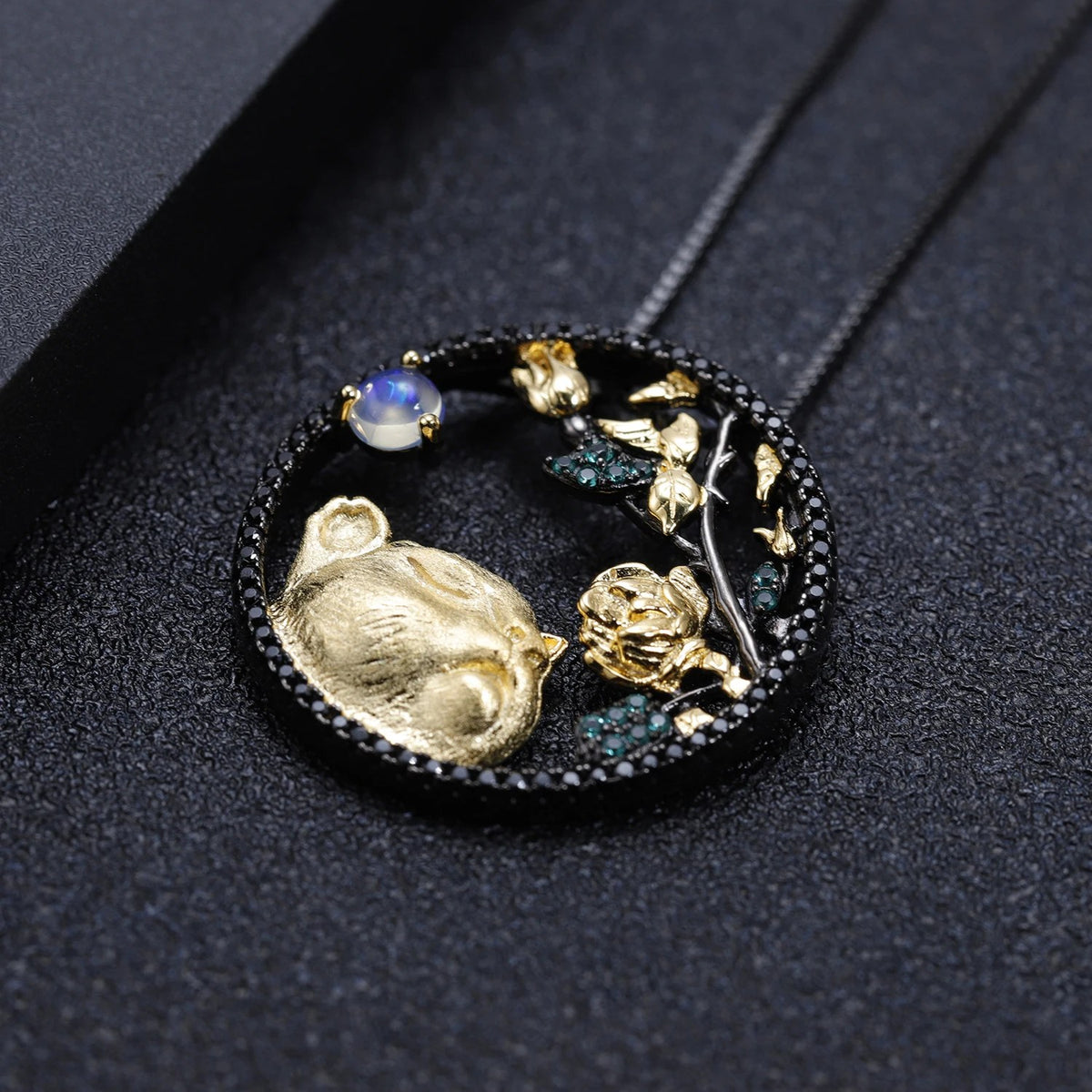Fire Line — African Opal Tiger Zodiac Necklace
