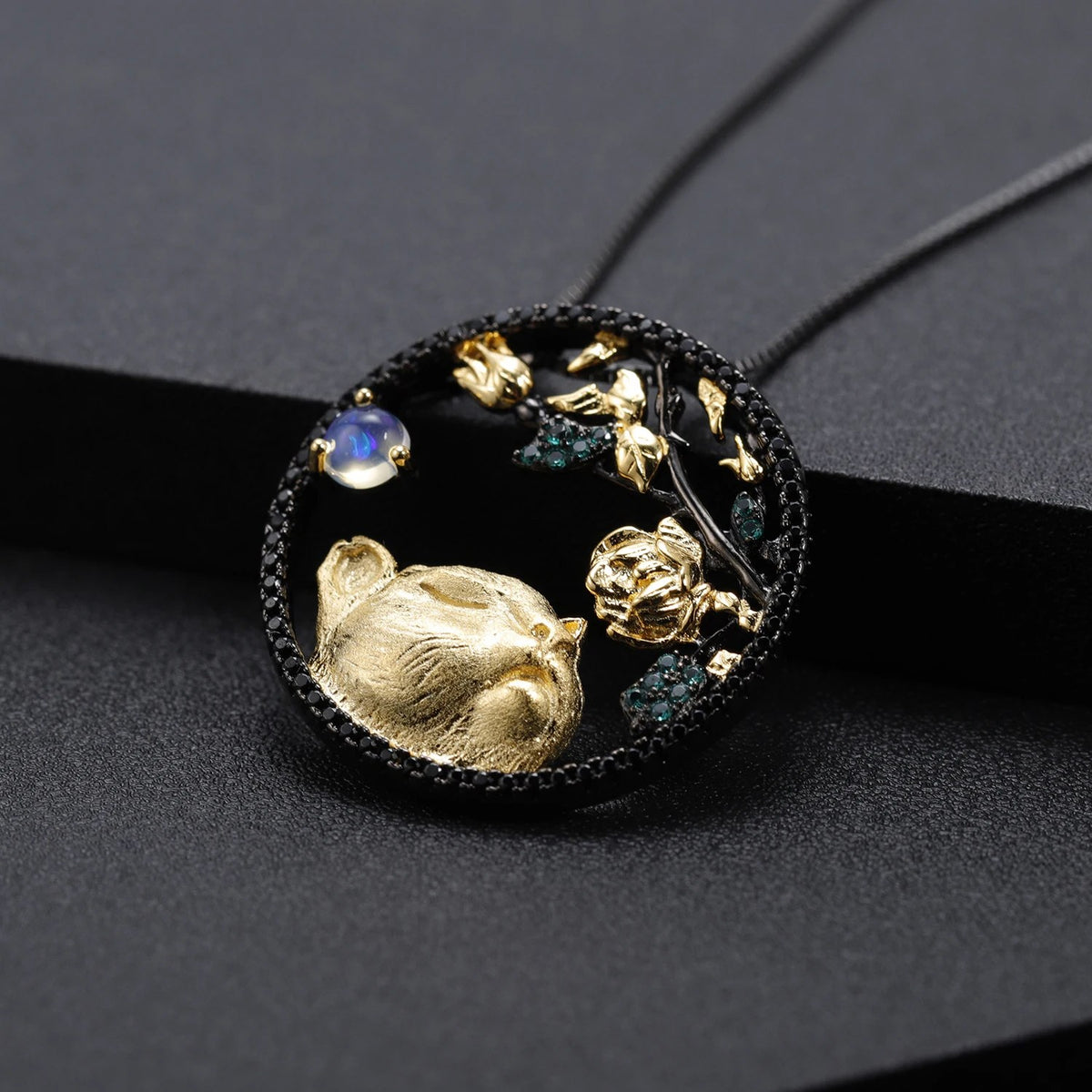 Fire Line — African Opal Tiger Zodiac Necklace