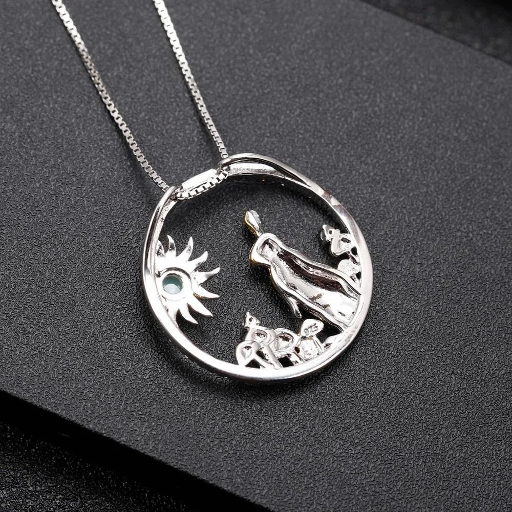 Light Crossing — African Opal Rabbit Zodiac Necklace