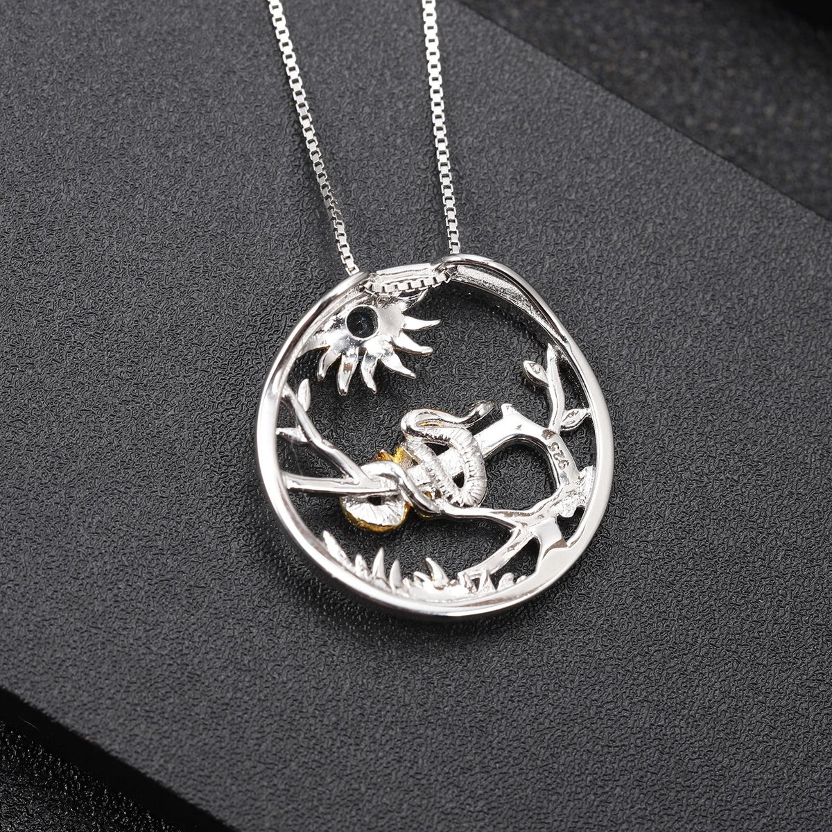 The Shed Skin — Swiss Blue Topaz Snake Zodiac Necklace