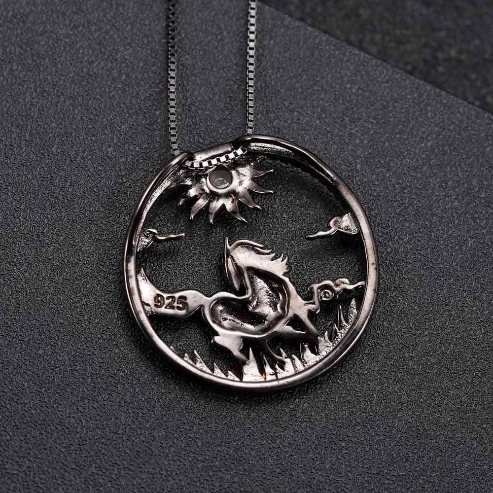 Open Road — African Opal Horse Zodiac Necklace