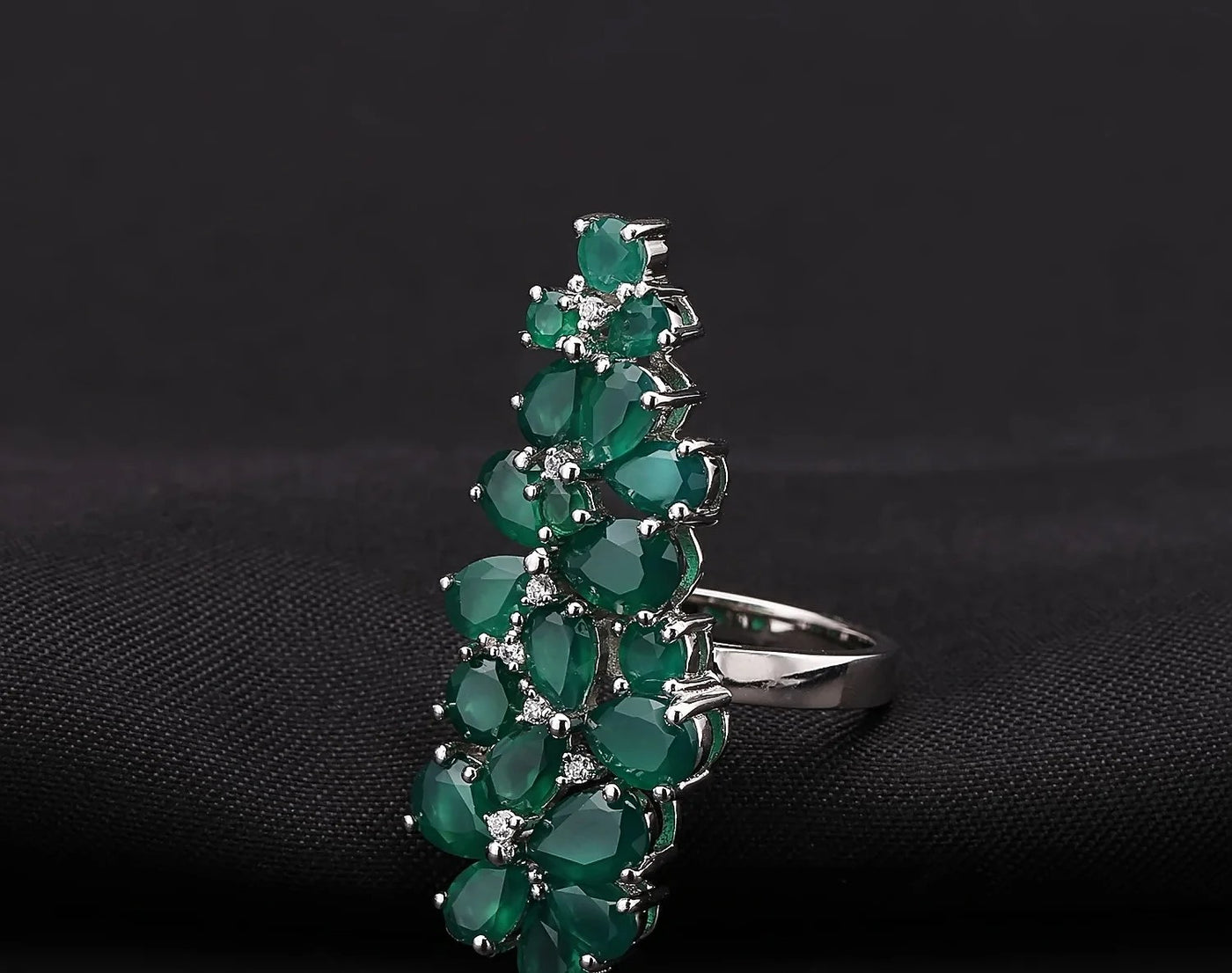 Gathered Force — Green Agate Multi-Stone Ring