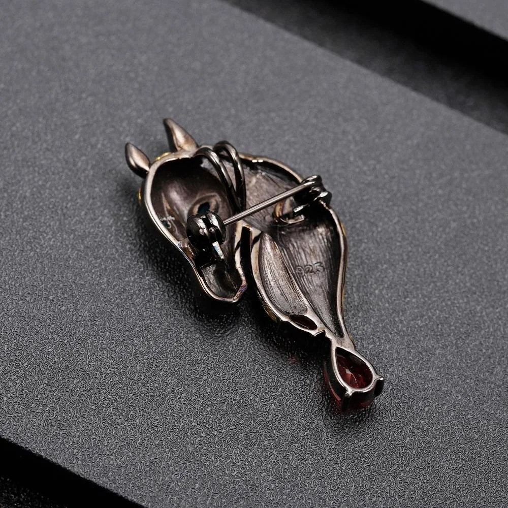 Unbridled — Amethyst & Blue Topaz Horse Necklace and Brooch