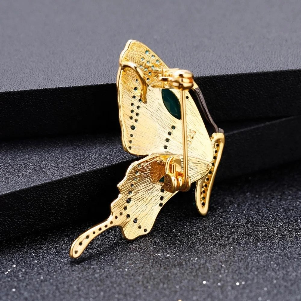 Sapphire Wing — Blue Sapphire Butterfly Necklace and Brooch
