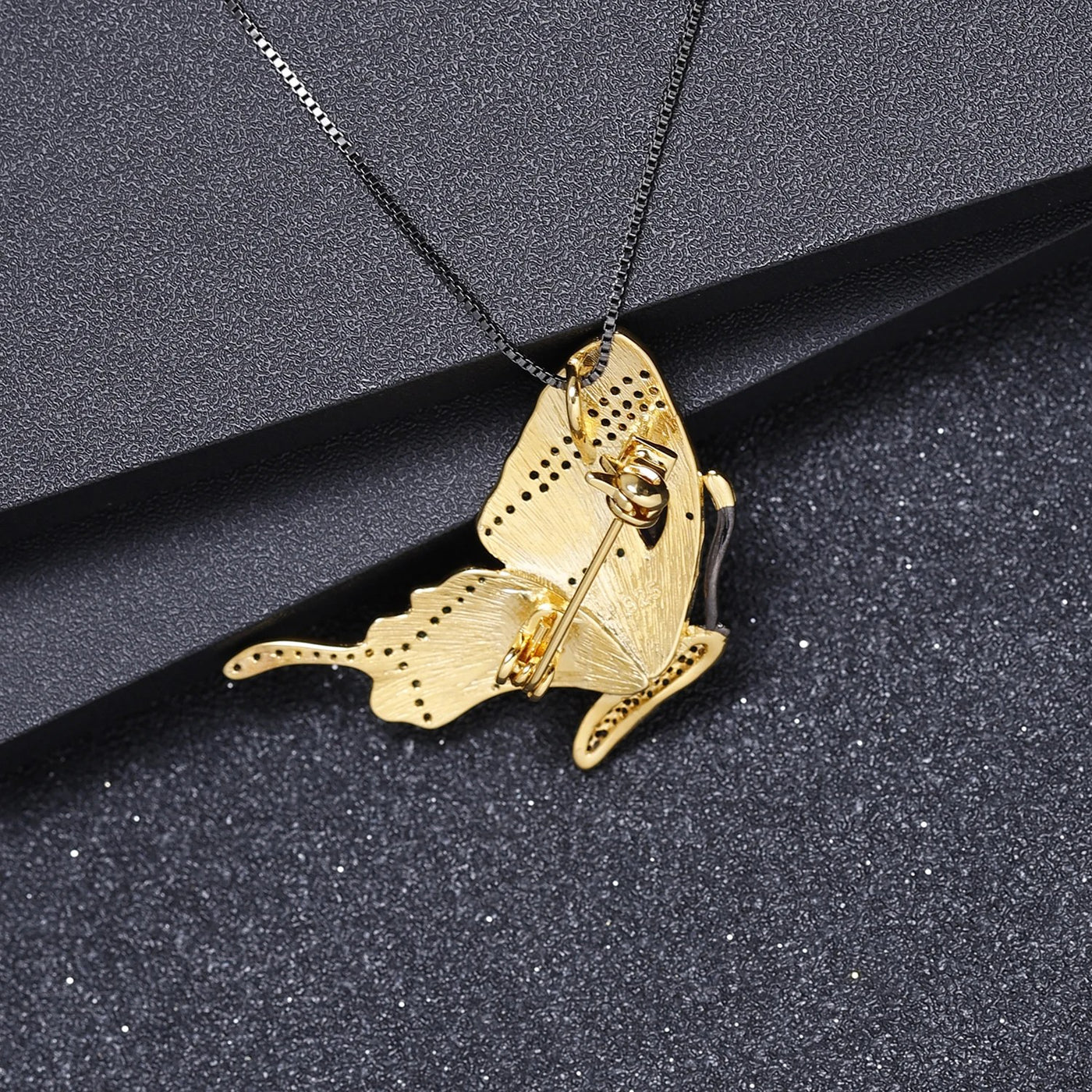 Sapphire Wing — Blue Sapphire Butterfly Necklace and Brooch