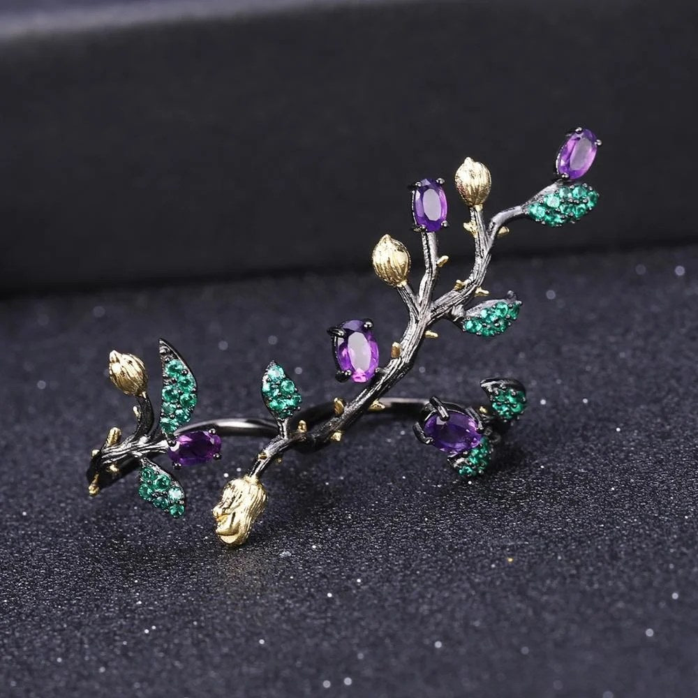 Purple Root — Amethyst Branch Jewellery Set