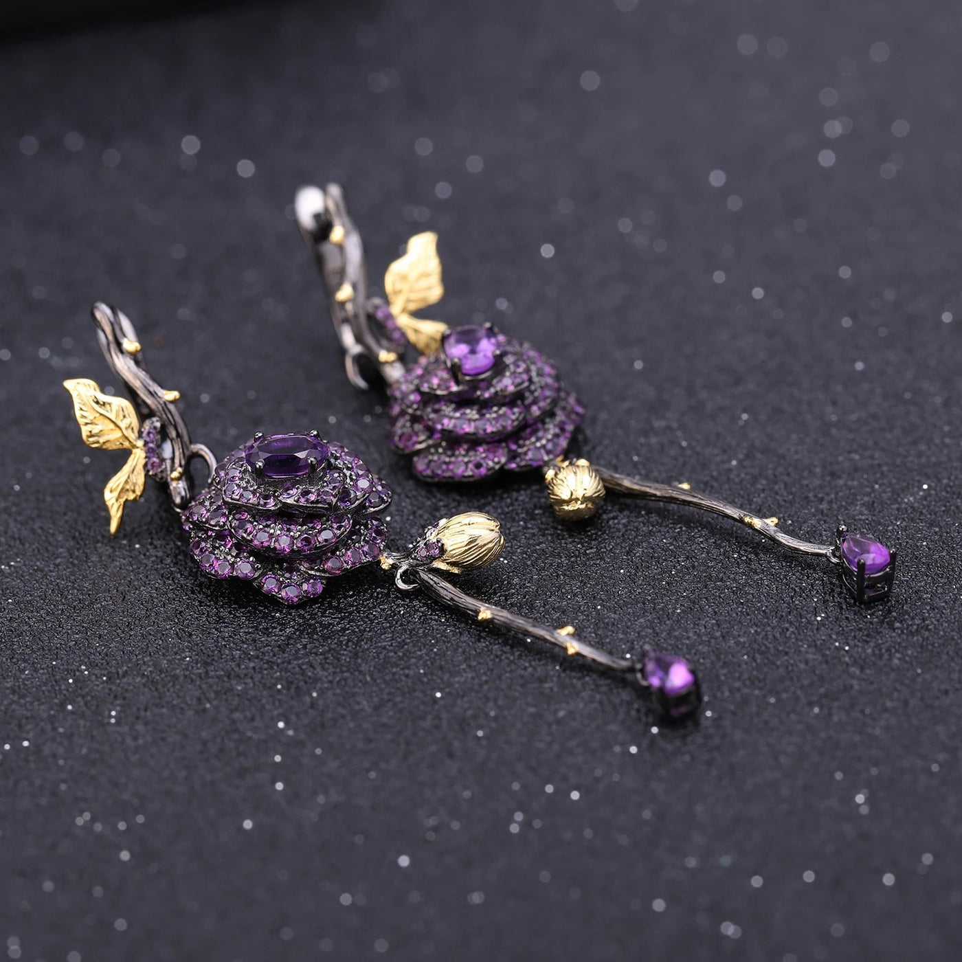 Night Garden — Amethyst Botanical Jewellery Set