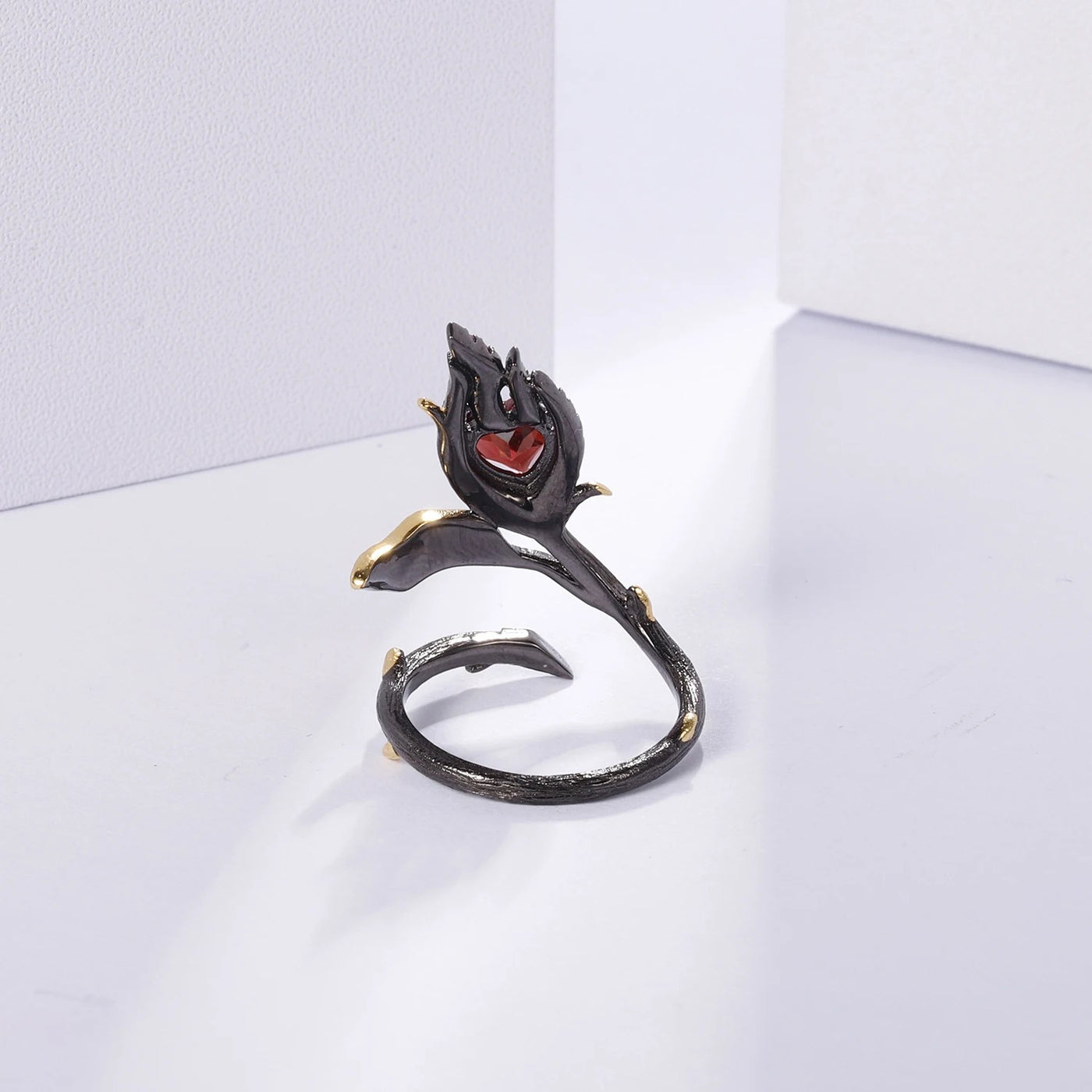 Burning Heart — Garnet Heart Ring
