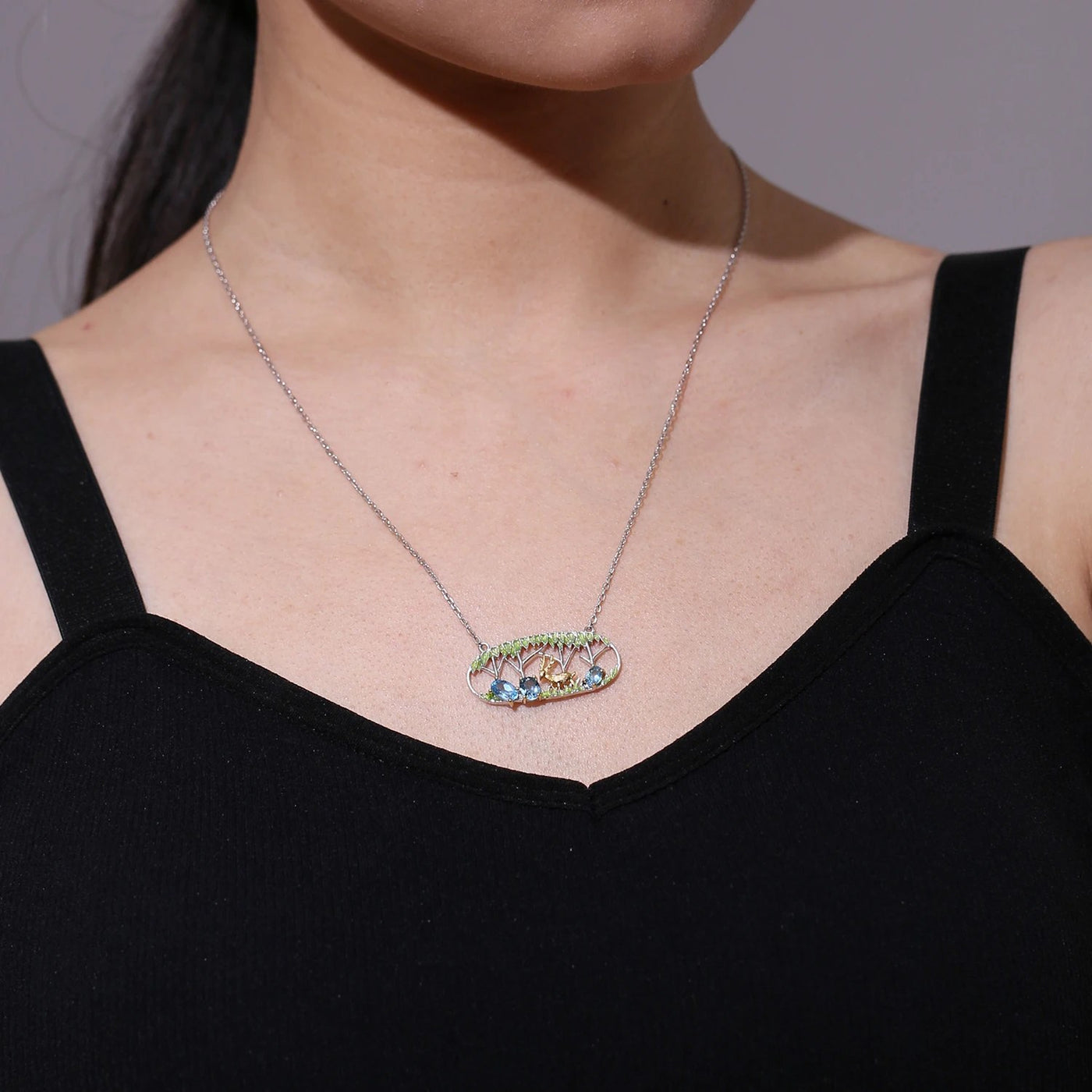 Blue Antler — Swiss Blue Topaz Deer Jewellery Set