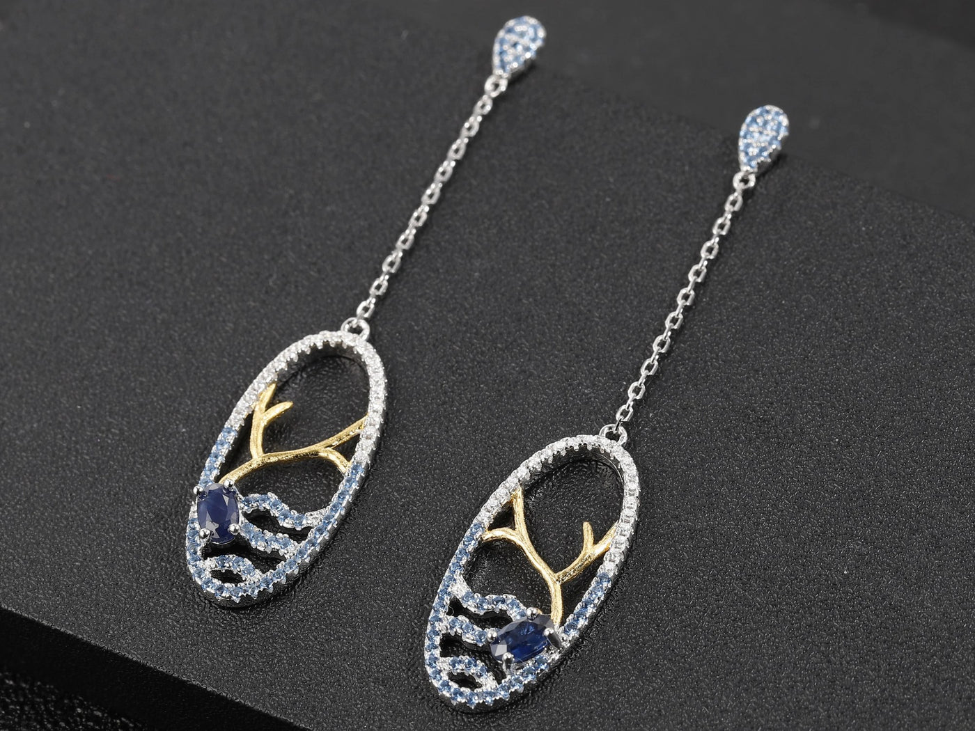 Blue Trace — Diffusion Sapphire Jewellery Set