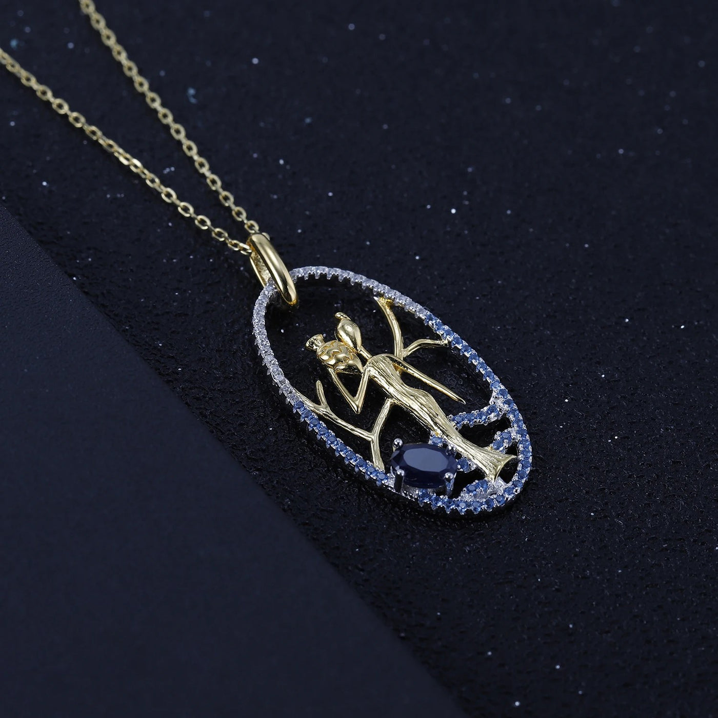 Blue Trace — Diffusion Sapphire Jewellery Set