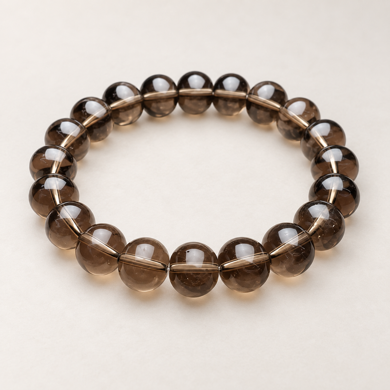 Low Ground smoky quartz beaded bracelet