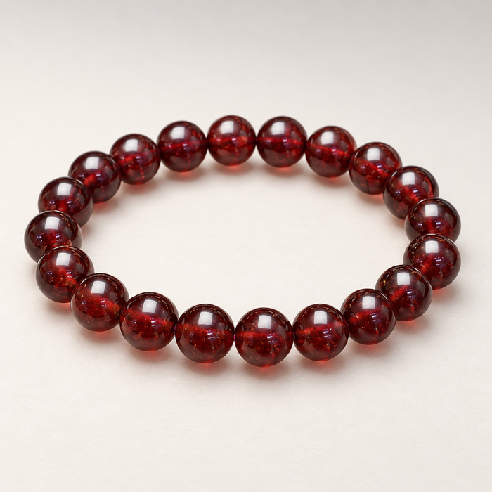 Small Furnace orange garnet beaded bracelet