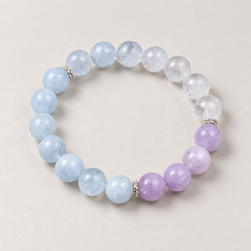 Three Kindnesses — Kunzite, Aquamarine & Clear Quartz Bracelet