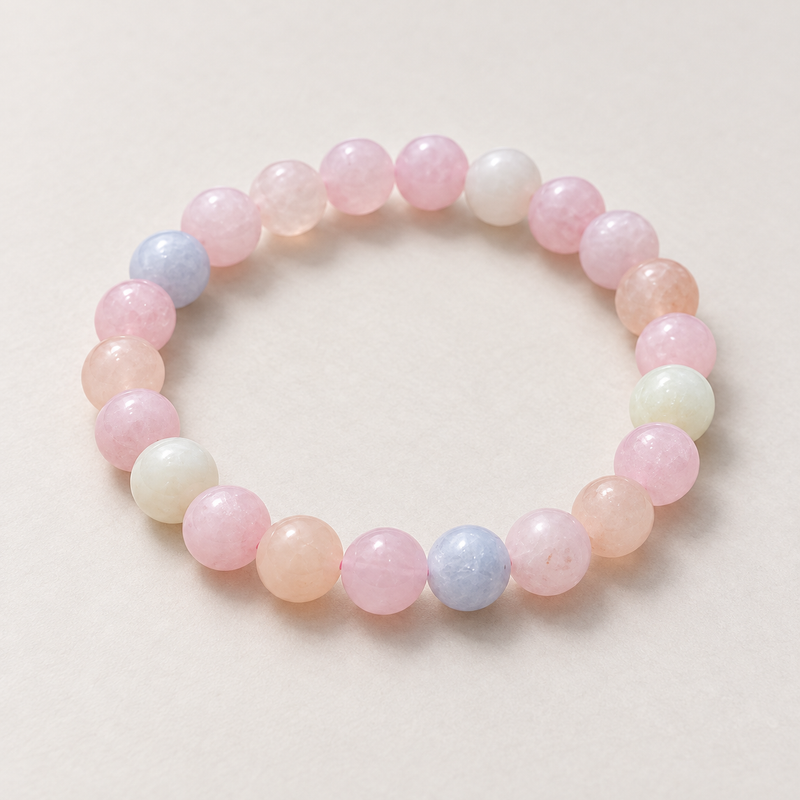 Morning Colour morganite beaded bracelet