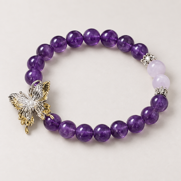 Night Wing — Amethyst Butterfly Bracelet