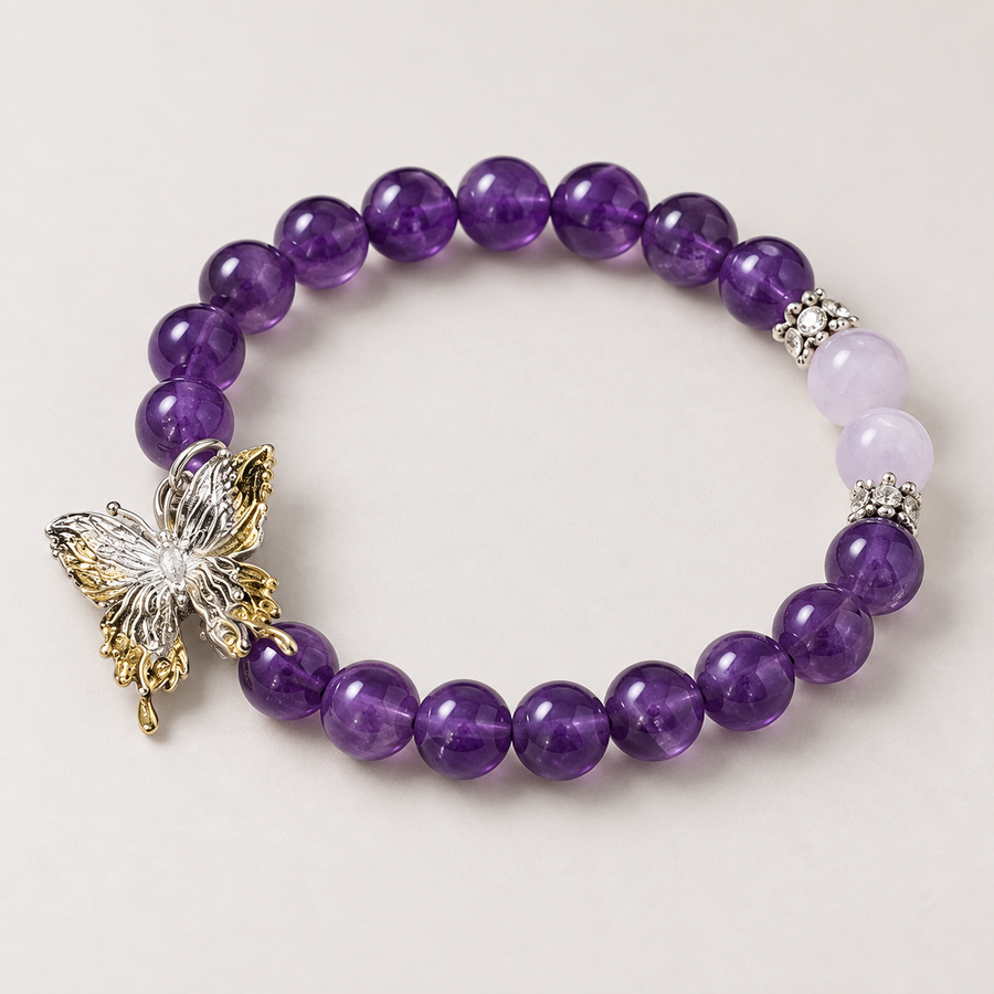 Night Wing — Amethyst Butterfly Bracelet