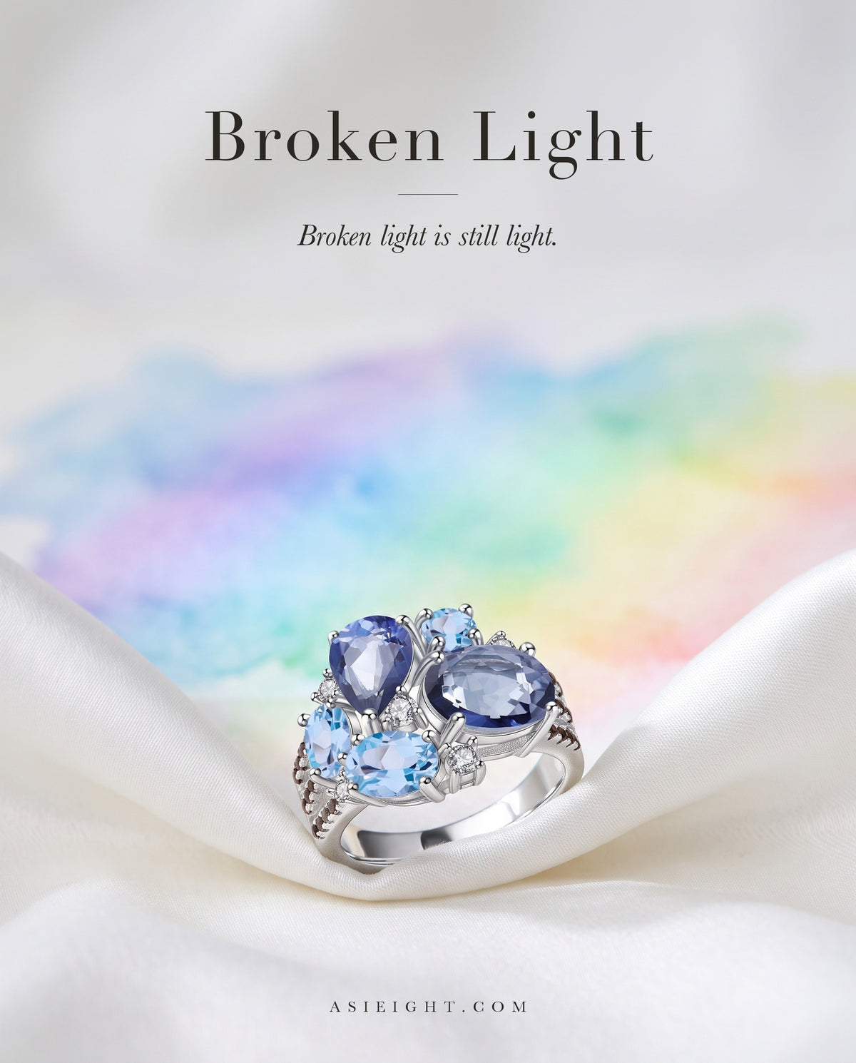 Broken Light — Mystic Quartz & Topaz Ring