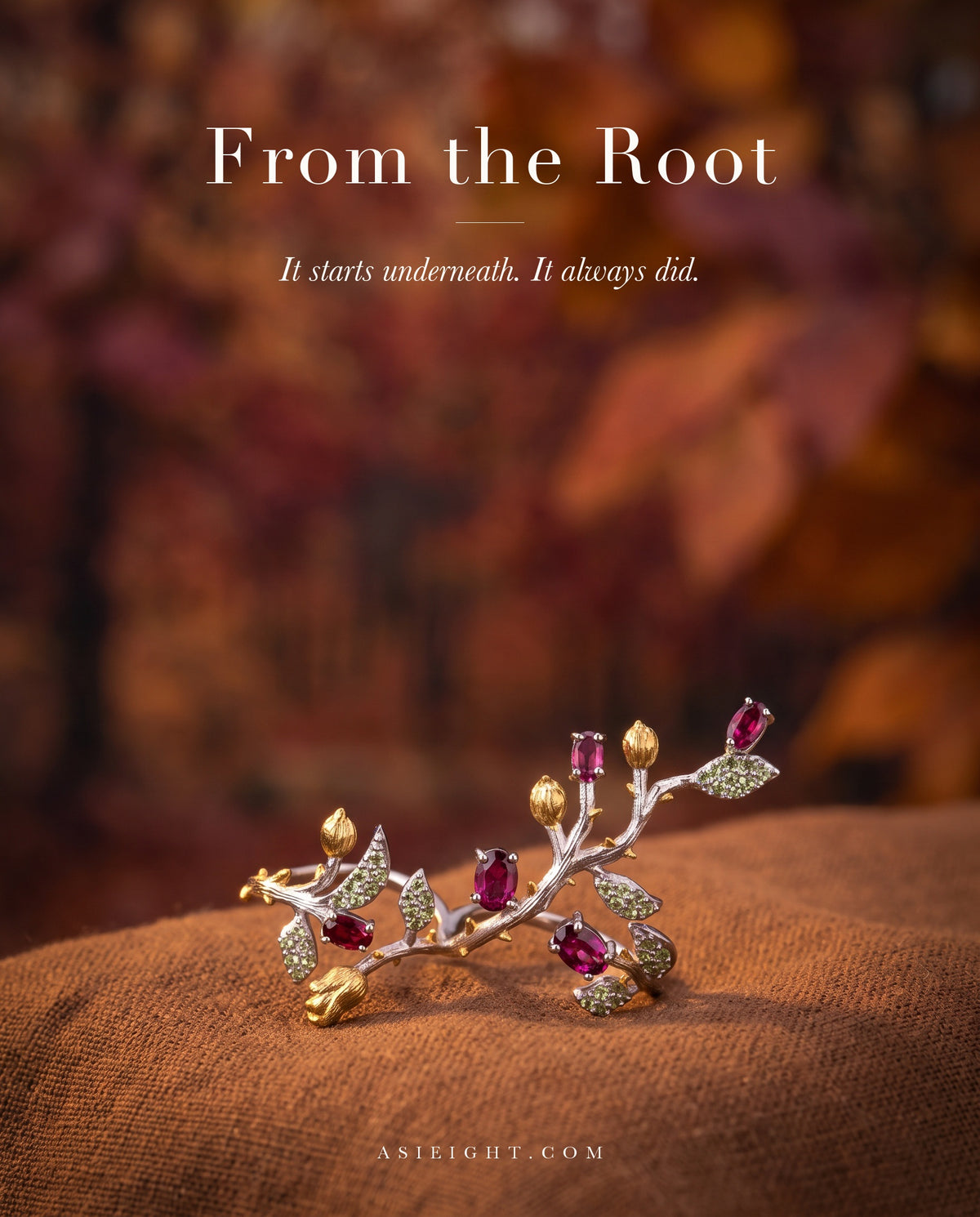 From the Root — Rhodolite Garnet Tree Ring