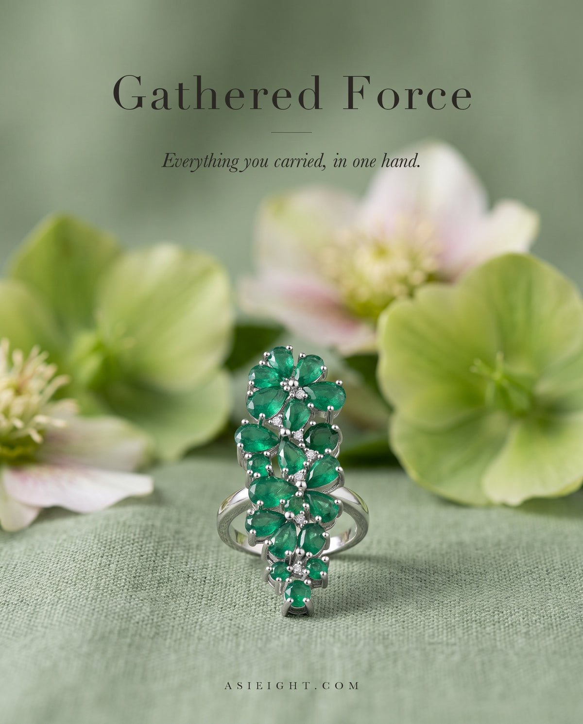 Gathered Force — Green Agate Multi-Stone Ring
