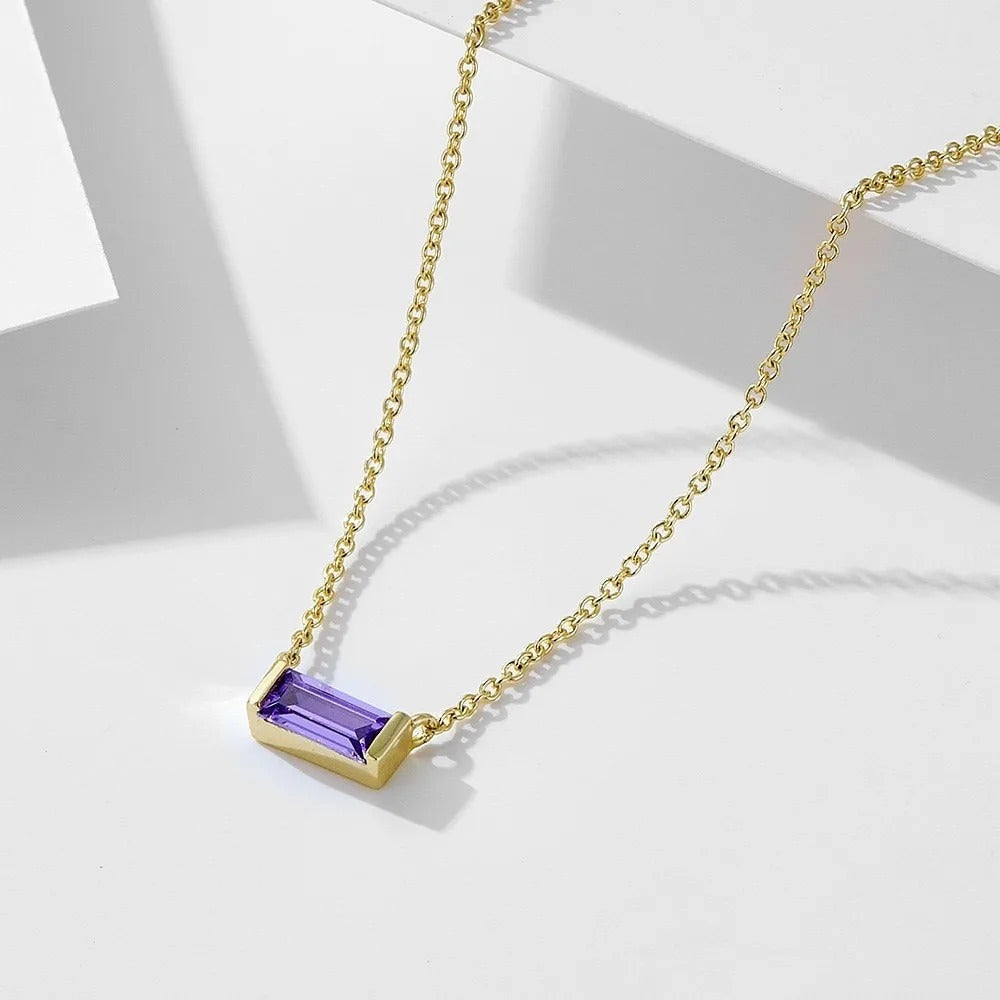 Month in Colour — Gold-Plated 925 Silver Birthstone Necklace