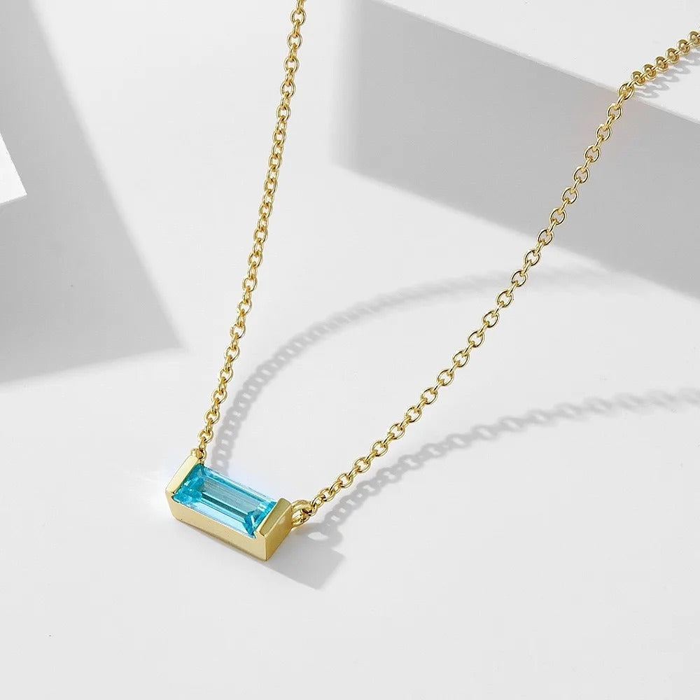 Month in Colour — Gold-Plated 925 Silver Birthstone Necklace