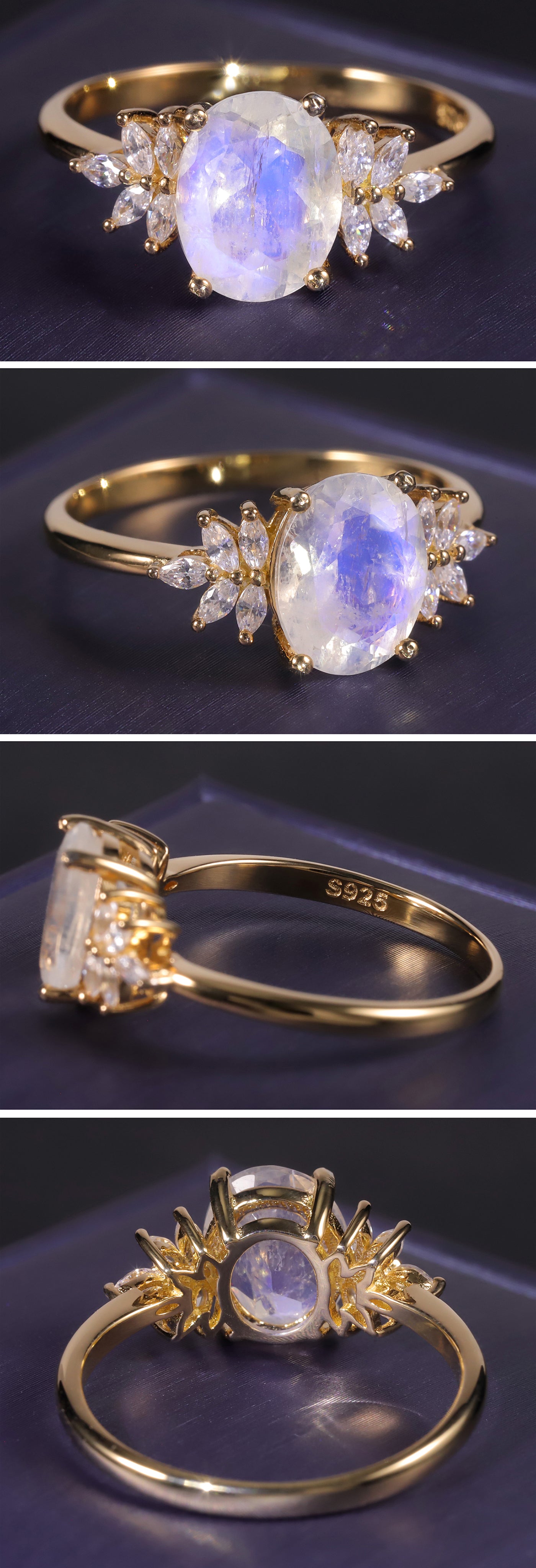 Inner Moon — Rainbow Moonstone Ring
