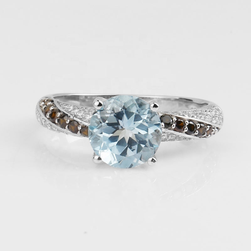 Sky blue topaz ring in sterling silver
