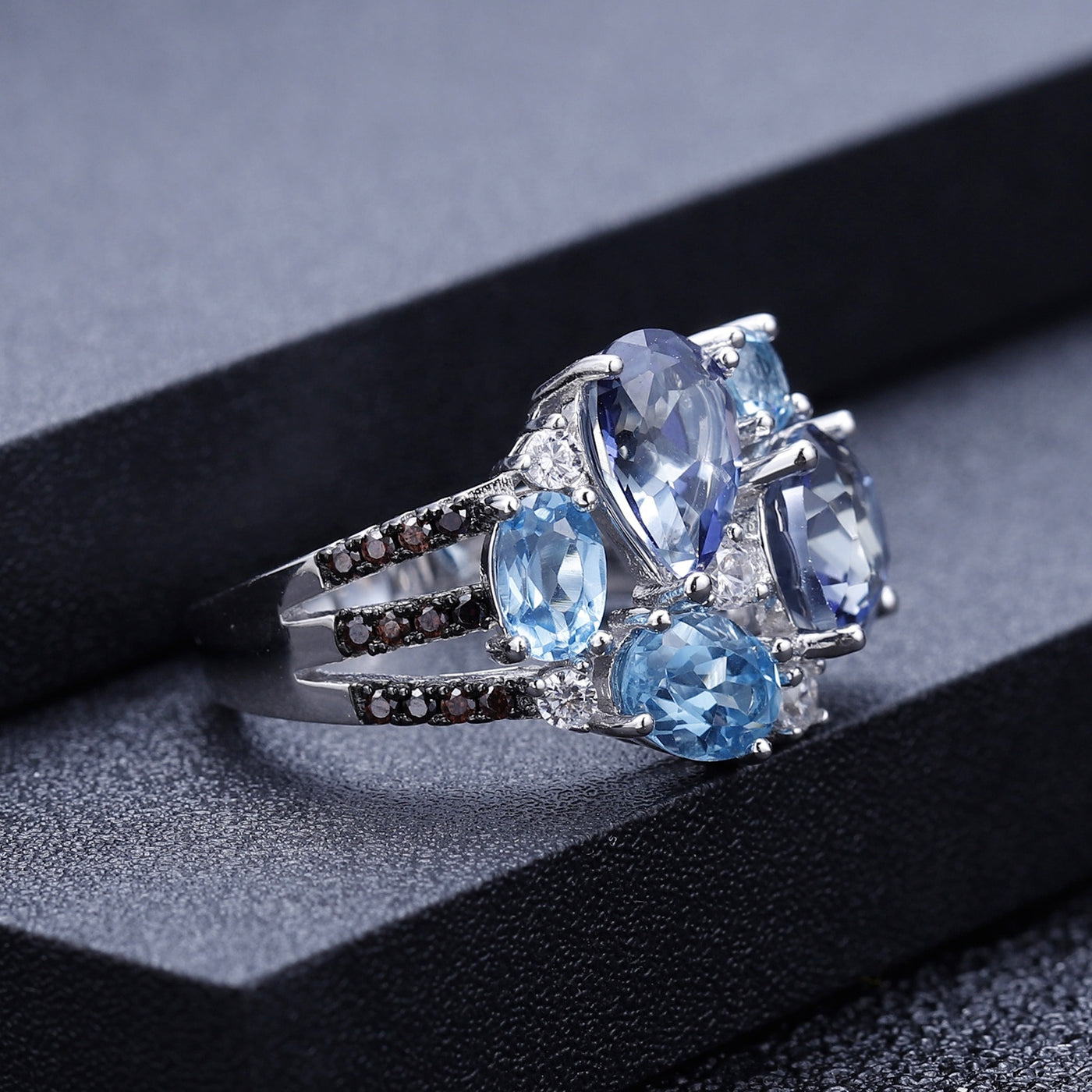 Broken Light — Mystic Quartz & Topaz Ring