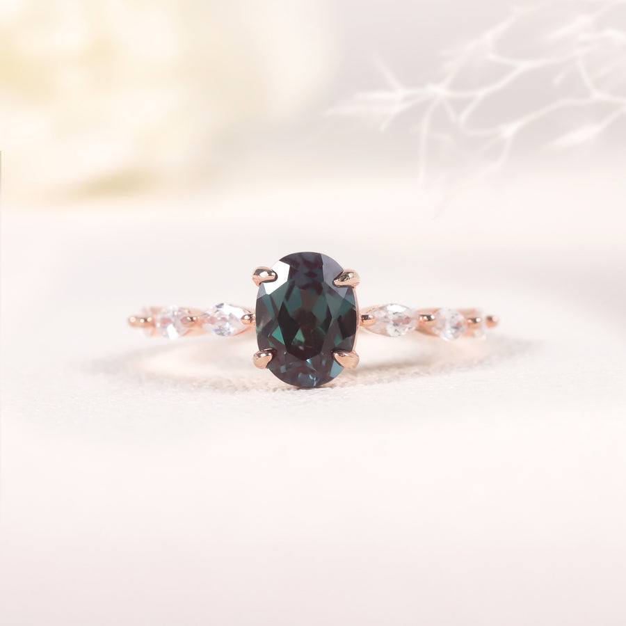 The Threshold Stone — Oval Alexandrite Ring